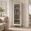 Βιτρίνα Belka pakoworld κρεμ με oak 55,6x45x152,6εκ