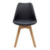 Τραπεζαρία με Καρέκλες Gaston μαύρο και Τραπέζι Xuson σε φυσική απόχρωση Φ80x75εκ Σετ 5τεμ