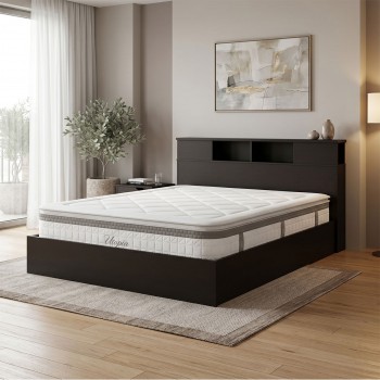 Κρεβάτι με στρώμα Olympus Utopia pakoworld wenge 160x200εκ