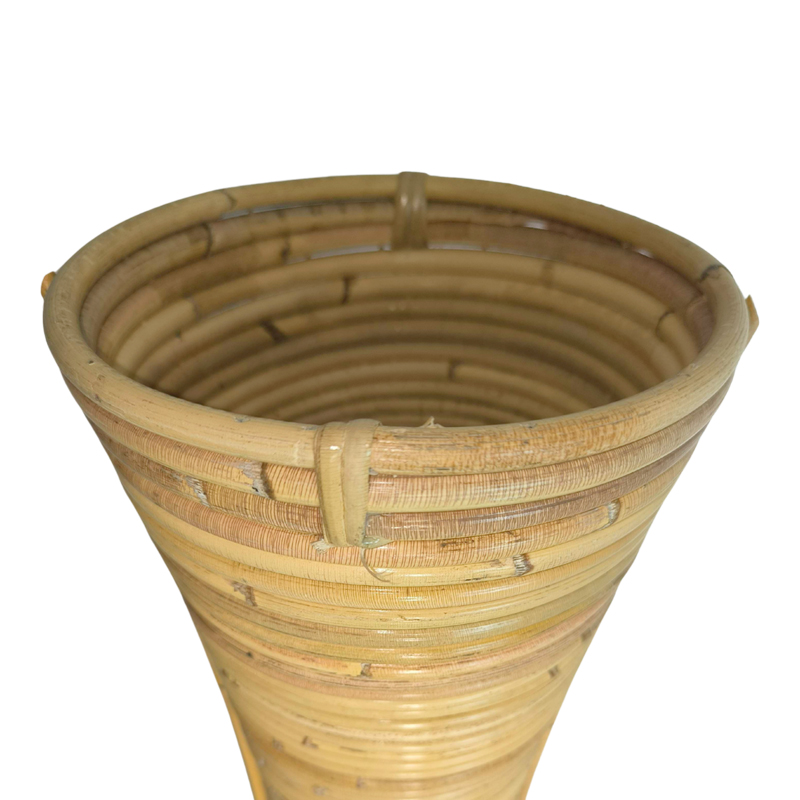 Βάζο Virnia Inart pe rattan σε φυσική απόχρωση Φ40x100εκ