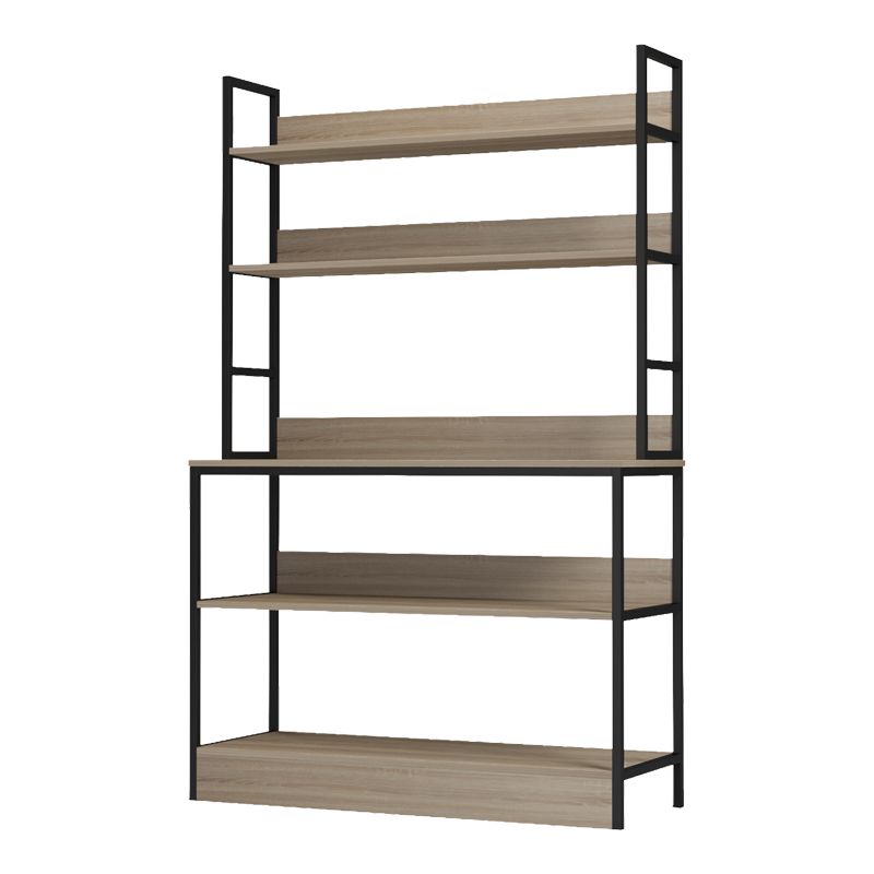 Επιδαπέδια ραφιέρα Oranis pakoworld sonoma-μαύρο 105x38x165εκ