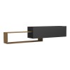 Έπιπλο τηλεόρασης επιτοίχιο Olande pakoworld oak-μαύρο 210x35x48εκ