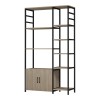 Επιδαπέδια ραφιέρα Ranea pakoworld sonoma-μαύρο 85x32x150εκ
