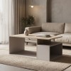 Τραπέζι σαλονιού Wendo pakoworld taupe-sonoma 91x37x50εκ