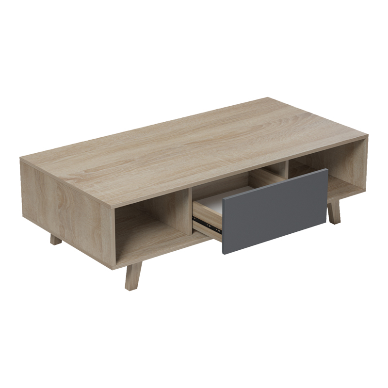 Τραπέζι σαλονιού Elonza pakoworld sonoma-ανθρακί 120x60x36εκ