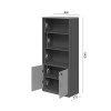 Βιβλιοθήκη γραφείου επαγγελματική Fesialo pakoworld φυσικό-ανθρακί 80x40x180εκ