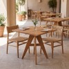 Τραπέζι Cadrada pakoworld teak ξύλο σε φυσική απόχρωση 70x70x76εκ