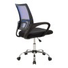 Καρέκλα γραφείου Berto pakoworld με ανάκλιση μπλε με μαύρο mesh ύφασμα και βάση χρωμίου 60x48x85-95εκ