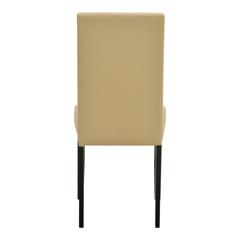 Καρέκλα Zeben pakoworld εκρού PU με πόδι μαύρο rubberwood 43,5x55,5x93,5εκ
