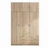 Ντουλάπα τρίφυλλη με πατάρι Alvia pakoworld sonoma 150x51x240εκ