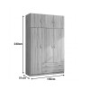 Ντουλάπα τρίφυλλη με πατάρι Alvia pakoworld sonoma 150x51x240εκ