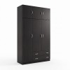 Ντουλάπα τρίφυλλη με πατάρι Alvia pakoworld wenge 150x51x240εκ