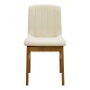 Καρέκλα Dalby pakoworld εκρού ύφασμα καρυδί rubberwood 50x45x85,5εκ