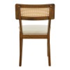 Καρέκλα Raffles pakoworld καρυδί rubberwood με pe rattan και εκρού ύφασμα 47x48x83.5εκ