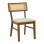 Καρέκλα Raffles pakoworld καρυδί rubberwood με pe rattan και εκρού ύφασμα 47x48x83.5εκ