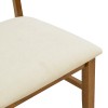 Καρέκλα Raffles pakoworld καρυδί rubberwood με pe rattan και εκρού ύφασμα 47x48x83.5εκ