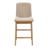 Σκαμπό μπαρ Dalby pakoworld sonoma rubberwood και μπεζ ύφασμα 50x45x102,5εκ