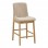 Σκαμπό μπαρ Dalby pakoworld sonoma rubberwood και μπεζ ύφασμα 50x45x102,5εκ