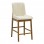 Σκαμπό μπαρ Dalby pakoworld καρυδί rubberwood και εκρού ύφασμα 50x45x102,5εκ