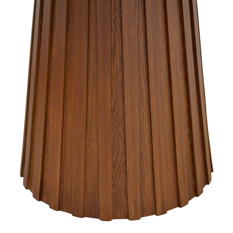 Τραπέζι Franzel pakoworld sintered stone σε όψη τραβερτίνας-mdf καρυδί Φ120x75εκ