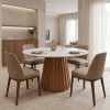 Τραπέζι Franzel pakoworld sintered stone σε όψη μαρμάρου-mdf σε φυσική απόχρωση Φ120x75εκ