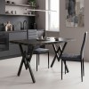Τραπέζι Vertex pakoworld μαύρο μαρμάρου και μέταλλο 110x70x72εκ