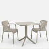 Τραπεζαρία Zoi Groovy pakoworld σετ 3τεμ cappuccino PP 80x80x74εκ