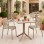 Τραπεζαρία Zoi Groovy pakoworld σετ 3τεμ cappuccino PP 80x80x74εκ