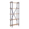 Βιβλιοθήκη Derena pakoworld oak με μαύρο μέταλλο 60x29x160εκ