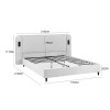 Κρεβάτι διπλό Fomo pakoworld γκρι μπεζ ύφασμα 160x200εκ