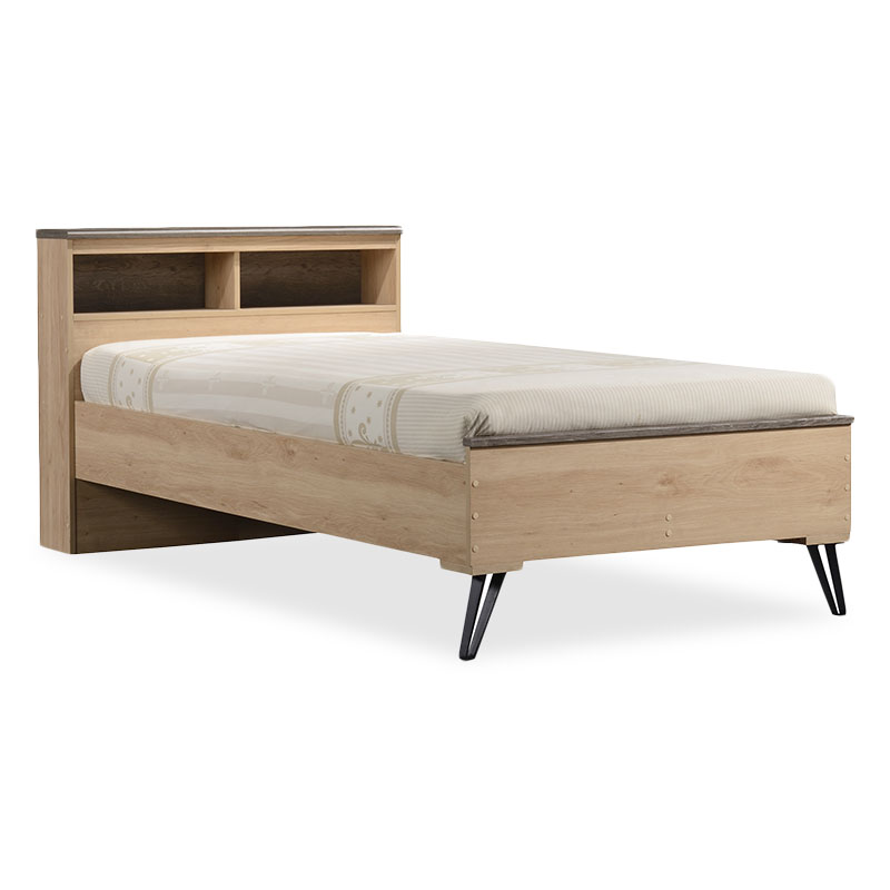 Κρεβάτι μονό Bruno pakoworld χρώμα viscount - toro 100x200εκ