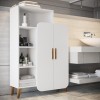 Ντουλάπι Vasko pakoworld με ράφια λευκό 90x32x132εκ