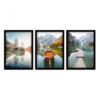 Πίνακας σε MDF PWF-0498 pakoworld  ψηφιακή εκτύπωση τρίπτυχο