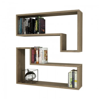 Ραφιέρα τοίχου Duvar pakoworld δύο τεμαχίων χρώμα καρυδί 84x20x44εκ