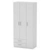 Ντουλάπα και Πατάρι Warner pakoworld τρίφυλλη λευκό 90x46.5x240εκ