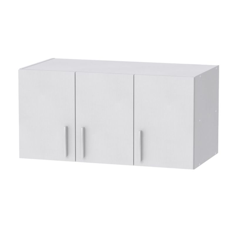 Ντουλάπα και Πατάρι Warner pakoworld τρίφυλλη λευκό 90x46.5x240εκ