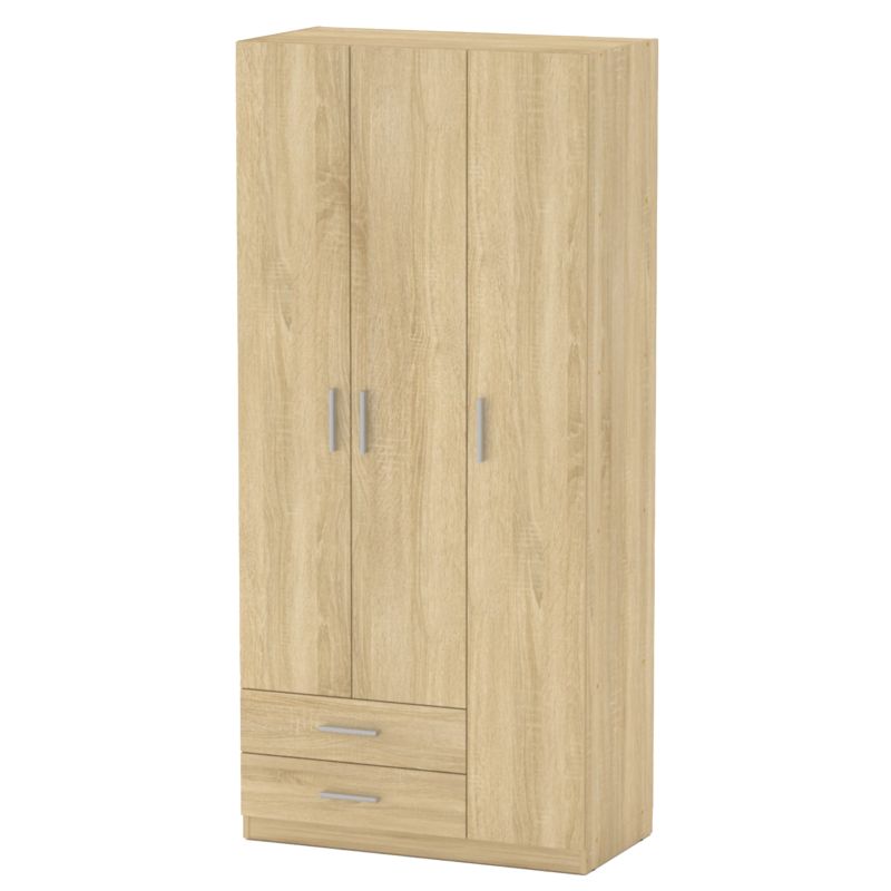 Ντουλάπα και Πατάρι Warner pakoworld τρίφυλλη sonoma 90x46.5x240εκ