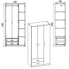 Ντουλάπα και Πατάρι Warner pakoworld τρίφυλλη sonoma 90x46.5x240εκ