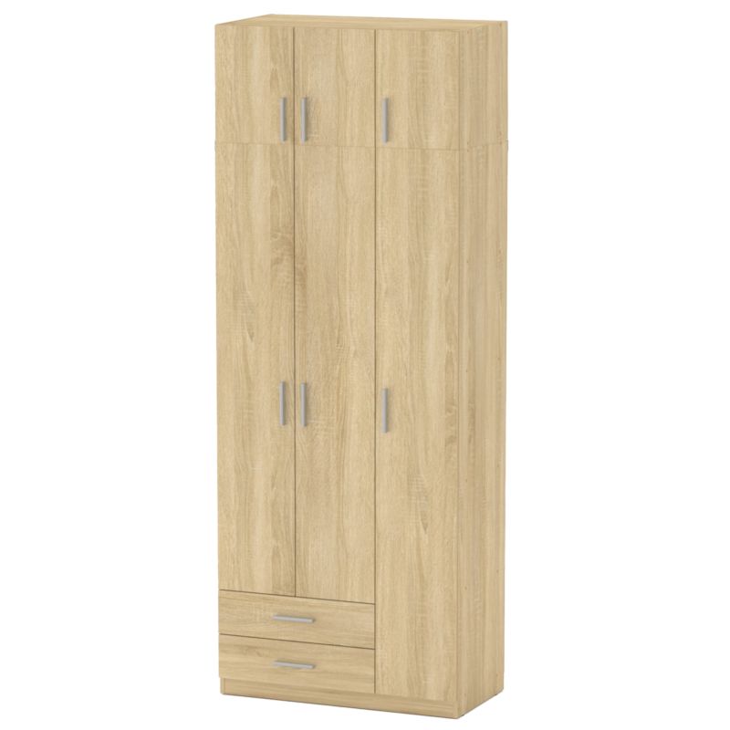 Ντουλάπα και Πατάρι Warner pakoworld τρίφυλλη sonoma 90x46.5x240εκ