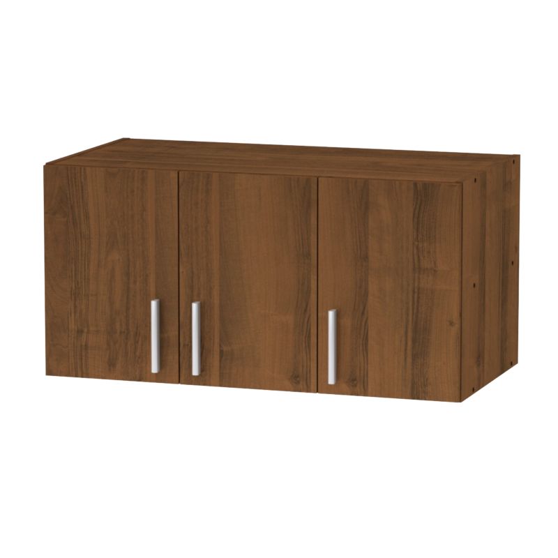 Ντουλάπα και πατάρι Warner pakoworld τρίφυλλη καρυδί 90x46.5x240εκ