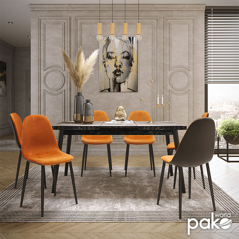 Τραπέζι Secilia pakoworld επεκτεινόμενο μαύρο-ανθρακί 120-150x75x74εκ