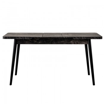 Τραπέζι Secilia pakoworld επεκτεινόμενο μαύρο-ανθρακί 120-150x75x74εκ