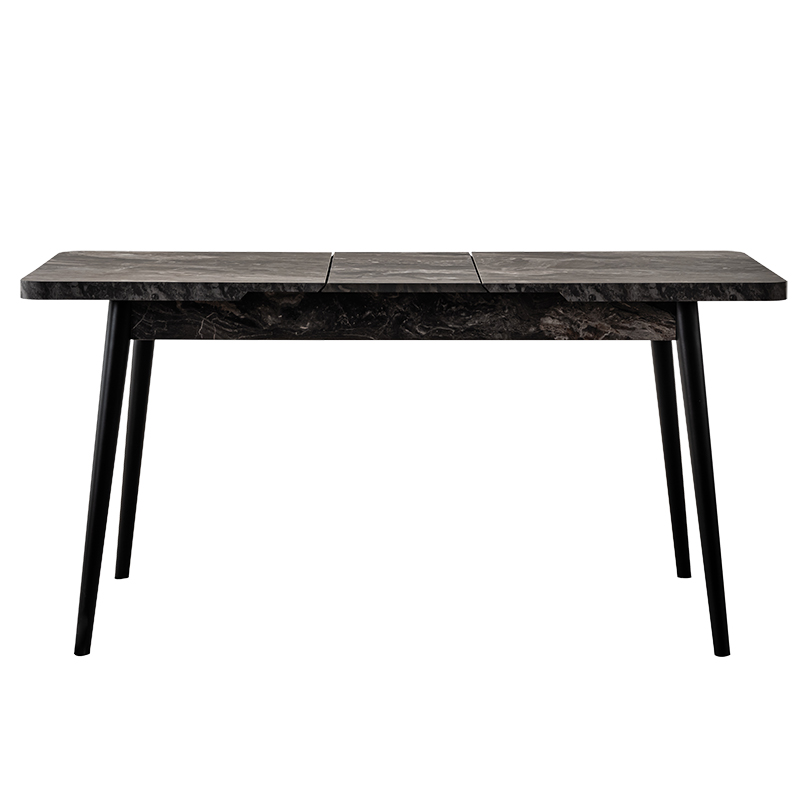 Τραπέζι Secilia pakoworld επεκτεινόμενο μαύρο-ανθρακί 120-150x75x74εκ