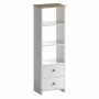 Βιβλιοθήκη Miro pakoworld λευκό-oak 42.5x32x140εκ