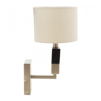 Φωτιστικό τοίχου απλίκα PWL-0940 pakoworld Ε27 ασημί-μαύρο-λευκό καπέλο 20x25x30εκ