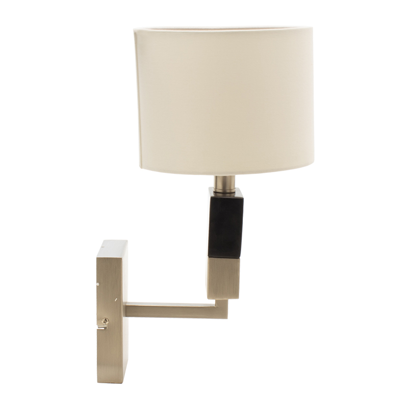 Φωτιστικό τοίχου απλίκα PWL-0940 pakoworld Ε27 ασημί-μαύρο-λευκό καπέλο 20x25x30εκ