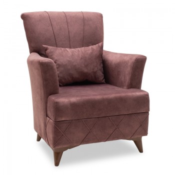 Πολυθρόνα-μπερζέρα Lalezar pakoworld ύφασμα σάπιο μήλο antique 76x86x91εκ