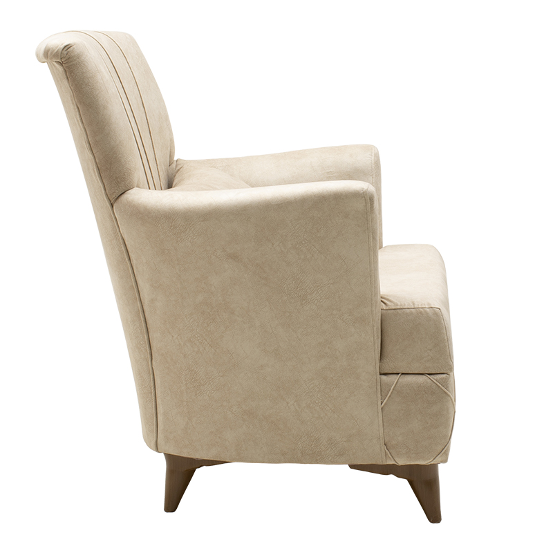 Πολυθρόνα-μπερζέρα Lalezar pakoworld ύφασμα μπεζ antique 76x86x91εκ