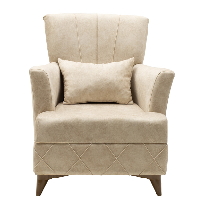 Πολυθρόνα-μπερζέρα Lalezar pakoworld ύφασμα μπεζ antique 76x86x91εκ