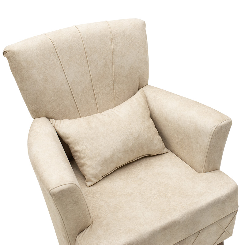 Πολυθρόνα-μπερζέρα Lalezar pakoworld ύφασμα μπεζ antique 76x86x91εκ